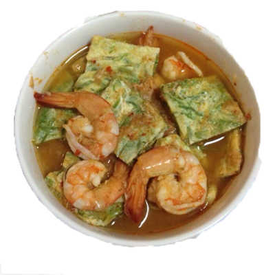 แกงส้มชะอมไข่กุ้งสด